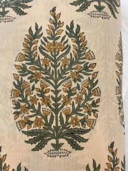 Hand block print, floral print, soft cotton fabric, Fabric modern floral fabric Indian print fabric womens dress fabric, Home Decor Fabric, - Rohiyaan